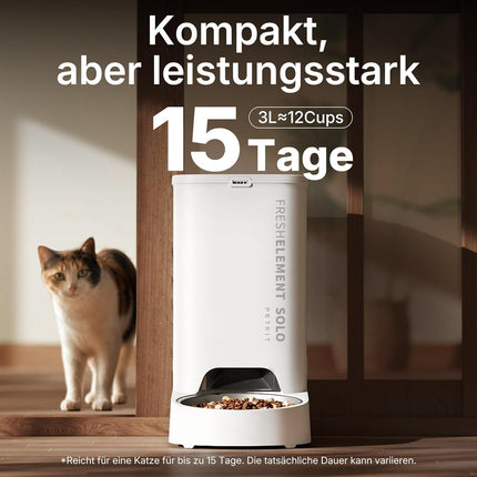 PETKIT Automatic Cat Feeder, 3 L, 1–10 Meals/Day for 1–15 Days, 304 Stainless Steel Bowl, Fresh Lock Technology
