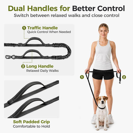 Gimars Jogging Lead for Dogs with Thick, Soft Belly Strap, Hands-Free