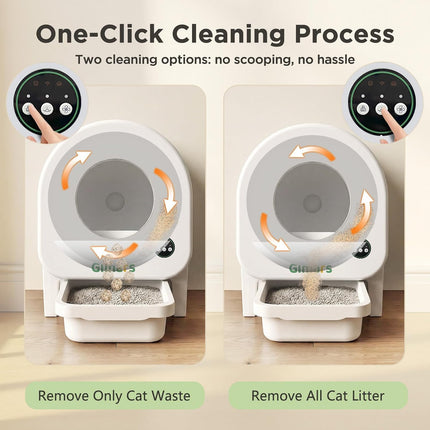 Gimars XXL 90L Self-Cleaning Cat Litter Tray with App Control, Automatic Cat Litter Tray with Mat, Bin Liners & Footboard, Triple Sensor and Odour Control for Kittens, Old & Multiple Cats