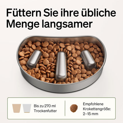 PETLIBRO Anti Sling Bowl Dog Bowl Slow Feeding Slow Eating Stainless Steel Bowl Slow Feeder Dog Bowl Compatible with Granary Automatic Cat Feeder AF203
