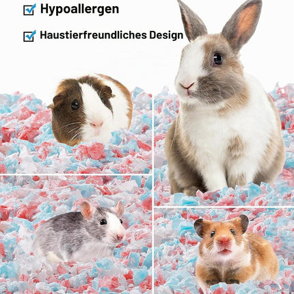 BUCATSTATE Hamster Litter, 101 L, Paper Bedding for Small Animals, Particularly Absorbent & 99.9% Dust-Free Small Animal Litter for Guinea Pigs, Rabbits, Pets, Mice, Gerbils, Rodents (White)