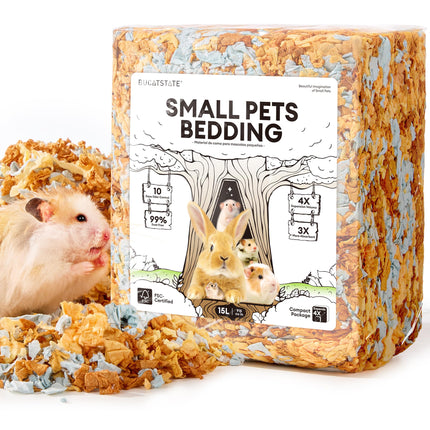 BUCATSTATE Hamster Litter, 15 L, Really 99.9% Dust-Free Paper Bedding for Rodents with Odour Control, Small Animal Litter, Dwarf Hamster Litter for Mice, Gerbils, Rats (Party Confetti)