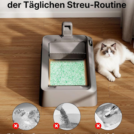 PETKIT Crystal Cat Litter, Replacement Bowl with White Crystal Cat Litter, Odour Control, Dust-free, No Shoveling, for PETKIT Purobot Crystal Duo, Pack of 4, White Green