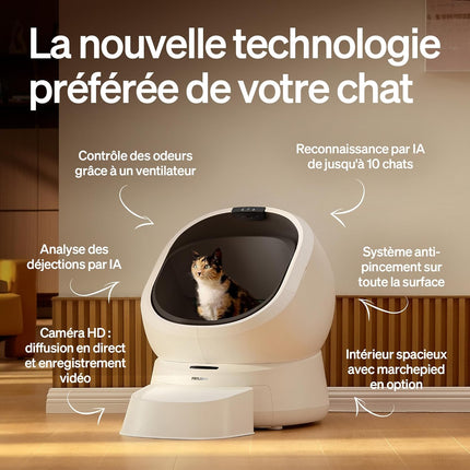 PETLIBRO Automatic Cat Litter Tray Bundle with 3 Rolls Insert Bag for the Collection Drawer: Self-Cleaning Open Access Cat Litter Tray, AI Camera for Analyzing Excretion