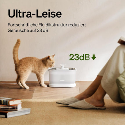 PETLIBRO Cat Fountain, Drinking Fountain for Cats with Wireless Pump, 2.5 L Dockstream Cat Fountain, Stainless Steel, 23 dB Ultra Quite, 2 Drinking Modes, Easy Cleaning, BPA-Free Cat Drinking Fountain