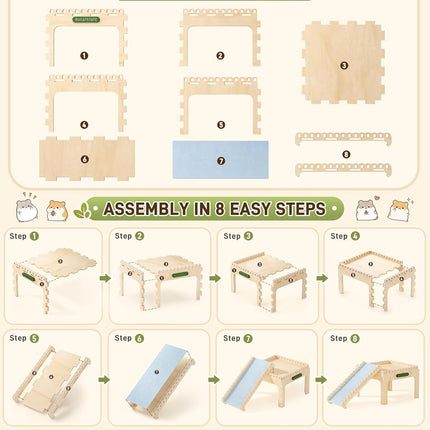 BUCATSTATE Wooden Hamster Ladder with Platform