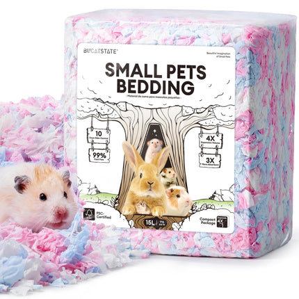 BUCATSTATE Hamster Litter, 15 L, Really 99.9% Dust-Free Paper Bedding for Rodents with Odour Control, Small Animal Litter, Dwarf Hamster Litter for Mice, Gerbils, Rats (Harvest Sunset)