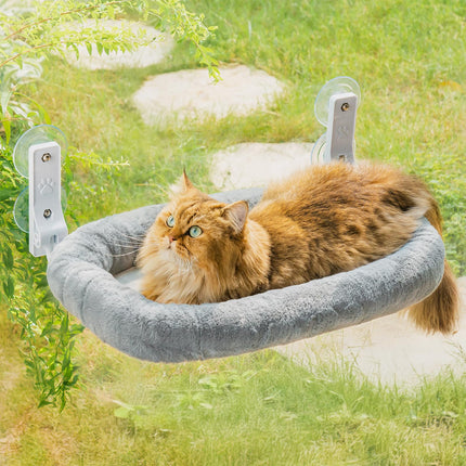 EDAGNY Katzen Hängematte Fenster Großes mit Waschbar Dickem Bezug - Faltbare Hängematte Katze Fenster Stabil für Katzen Robust hält 18kg (Schachbrett, M)