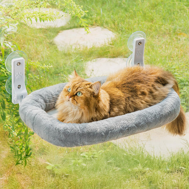 EDAGNY Katzen Hängematte Fenster Großes mit Waschbar Dickem Bezug - Faltbare Hängematte Katze Fenster Stabil für Katzen Robust hält 18kg (Schachbrett, M)