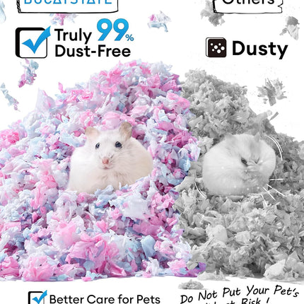 BUCATSTATE Hamster Litter, 15 L, Really 99.9% Dust-Free Paper Bedding for Rodents with Odour Control, Small Animal Litter, Dwarf Hamster Litter for Mice, Gerbils, Rats (Party Confetti)