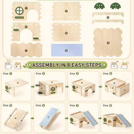 BUCATSTATE Wooden Guinea Pig Ladder with Hideout