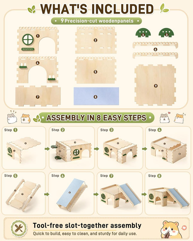 BUCATSTATE Wooden Guinea Pig Ladder with Hideout