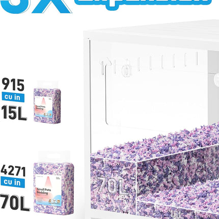 BUCATSTATE Hamster Bedding 15L, 99% Dust-Free and Odor Control Guinea Pig Bedding, Natural Paper Rabbit Bedding for Cages Rat Syrian Dwarf Hamster Hedgehog (Lavender)