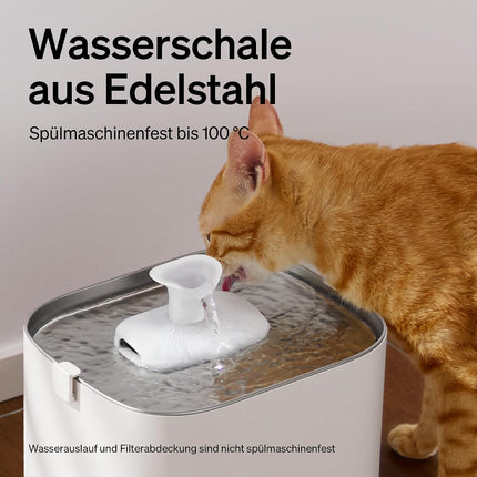 PETLIBRO Improved Cat Fountain, Dockstream 2 Smart App Monitoring Drinking Fountain for Cat, 3L Cat Drinking Fountain, Stainless Steel Bowl for Indoor Drinking, 5G WiFi Water Fountain for Dog, White