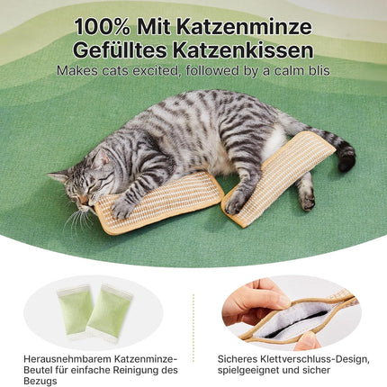 Potaroma Katzenspielzeug, 2er Pack mit 6000mg A+ Katzenminze, Weiches Sisalmaterial für Indoor Kätzchen, Kratz- und Kickspielzeug für Interaktive Beschäftigung — für Stressabbau und Instinktauslösung