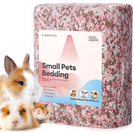 BUCATSTATE Hamster Bedding 15L, 99% Dust-Free and Odor Control Guinea Pig Bedding, Natural Paper Rabbit Bedding for Cages Rat Syrian Dwarf Hamster Hedgehog (Lavender)