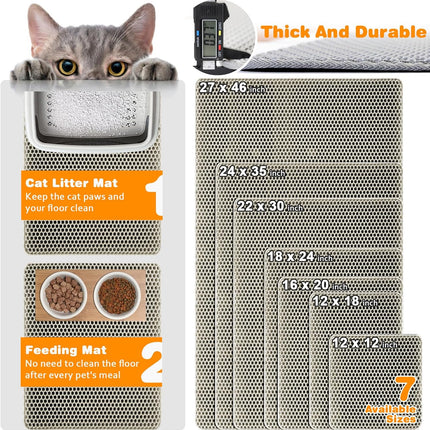 Katzenklo Matte 30X30cm, Doppelschicht EVA Katzenstreumatte Wasserundurchlässig - Geruchsneutral mit Anti-Rutsch Katzenmatte, Einfache Reinigung katzenklomatte für Alle Katzen