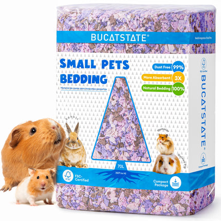 BUCATSTATE Hamster Litter, 15L, 99% Dust-Free Guinea Pig Paper, Bedding, Odour Control, Cosy Small Animal Bedding for Rabbits, Rats, Syrian Dwarf Hamsters, Gerbils