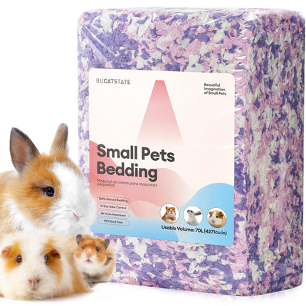 BUCATSTATE Hamster Bedding 15L, 99% Dust-Free and Odor Control Guinea Pig Bedding, Natural Paper Rabbit Bedding for Cages Rat Syrian Dwarf Hamster Hedgehog (Lavender)