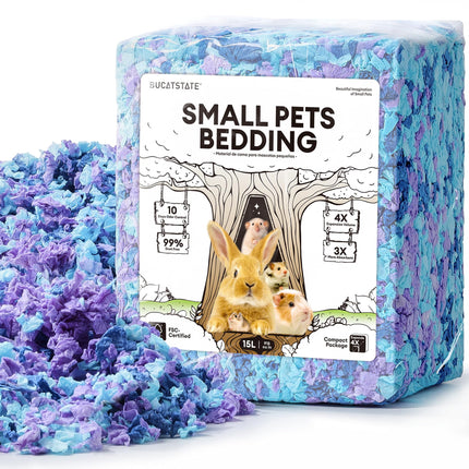 BUCATSTATE Hamster Litter, 15L, 99% Dust-Free Guinea Pig Paper, Bedding, Odour Control, Cosy Small Animal Bedding for Rabbits, Rats, Syrian Dwarf Hamsters, Gerbils