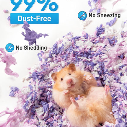BUCATSTATE Hamster Bedding 15L, 99% Dust-Free and Odor Control Guinea Pig Bedding, Natural Paper Rabbit Bedding for Cages Rat Syrian Dwarf Hamster Hedgehog (Lavender)