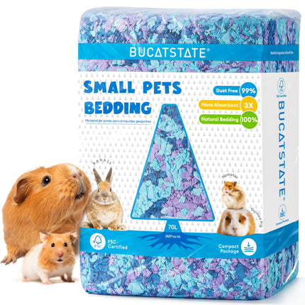 BUCATSTATE Hamster Litter, 15 L, Really 99.9% Dust-Free Paper Bedding for Rodents with Odour Control, Small Animal Litter, Dwarf Hamster Litter for Mice, Gerbils, Rats (Party Confetti)