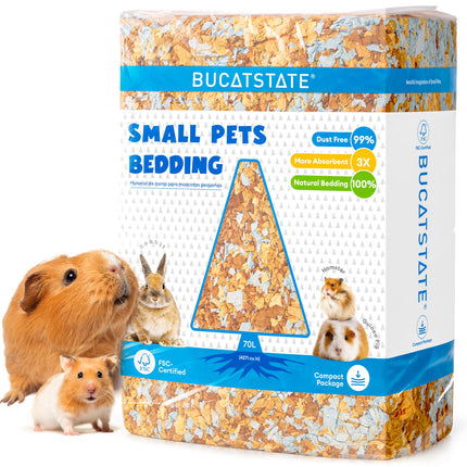 BUCATSTATE Hamster Litter, 15L, 99% Dust-Free Guinea Pig Paper, Bedding, Odour Control, Cosy Small Animal Bedding for Rabbits, Rats, Syrian Dwarf Hamsters, Gerbils