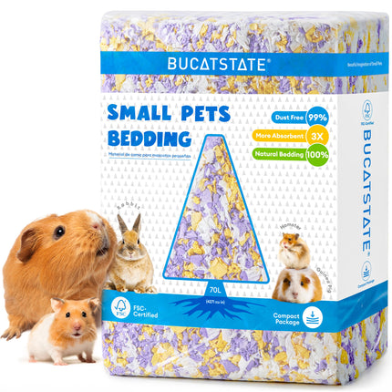 BUCATSTATE Hamster Litter, 15L, 99% Dust-Free Guinea Pig Paper, Bedding, Odour Control, Cosy Small Animal Bedding for Rabbits, Rats, Syrian Dwarf Hamsters, Gerbils