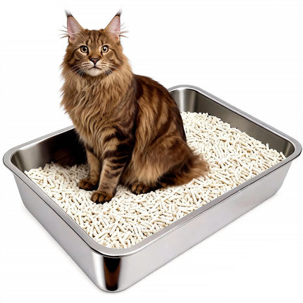 Gimars Self-cleaning cat litter box with open design, automatic cat litter box for multiple cats and seniors, app control with safety sensors, low odour, includes bin bag and litter mat